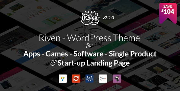 Riven WordPress Theme for App, Game Single Product Landing Page