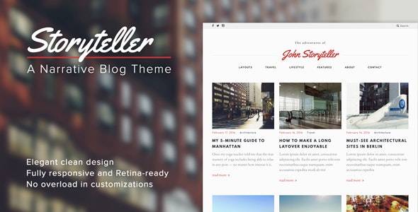 Storyteller – v1.5 Narrative Blog WordPress Theme Download