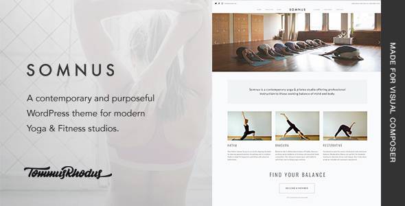 Somnus – v1.0.9 Yoga & Fitness Studio WordPress Theme Download