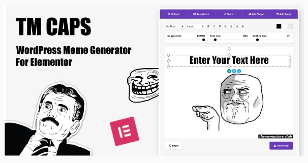 TM CAPS WordPress Meme Generator For Elementor