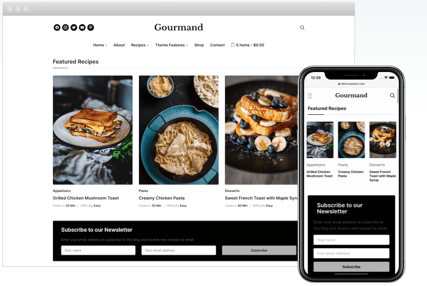 Gourmand WordPress Theme by WPZoom 1.0.9 Download (Updated)