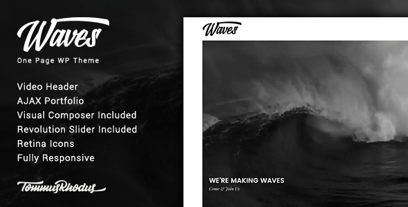 Waves v1.0.4 – Fullscreen Video One-Page WordPress Theme Download