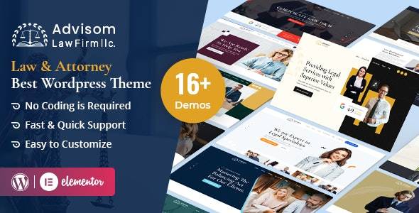 Advisom v.1.1 Law Firm WordPress Theme Download