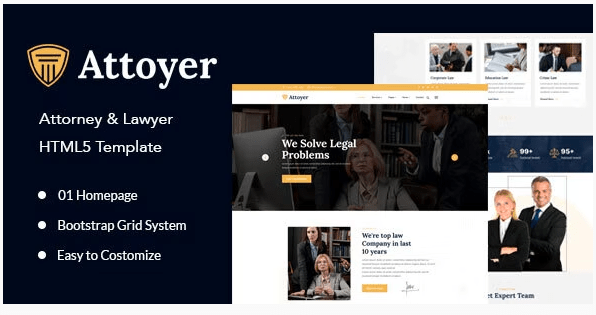 Attoyer – Attorney & Lawyer HTML5 Template