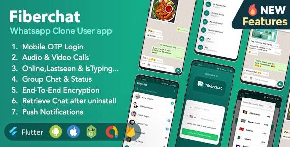 Fiberchat v1.0.56 Whatsapp Clone Full Chat & Call App Android & iOS Flutter Chat app Download