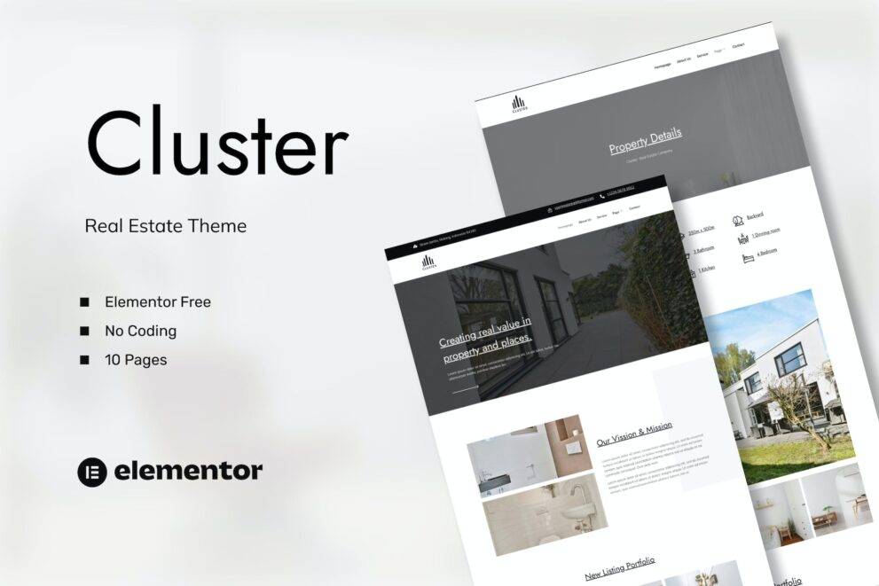 Cluster – Real Estate Elementor Template Kit