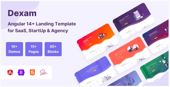 Dexam - Angular & Bootstrap 4 Html SaaS, Startup & Product Landing Page