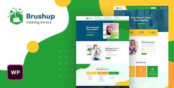 Brushup v.1.0 – Cleaning Service Company WordPress Theme Download