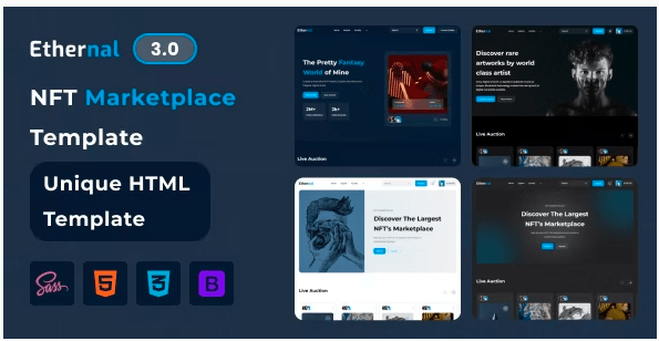 Ethernal v1.0 – NFT Marketplace HTML Template
