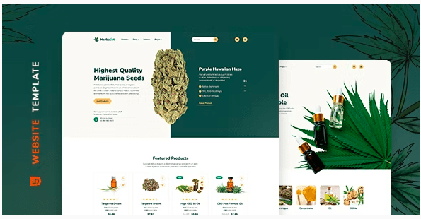 Herbalist – Medical Marijuana Store Website Template