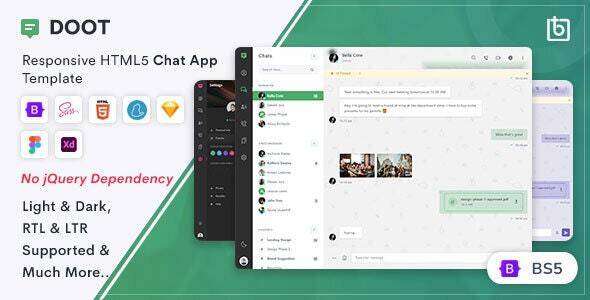 Doot v1.1.0 – Chat App Template + Sketch Figma & Adobe XD Download