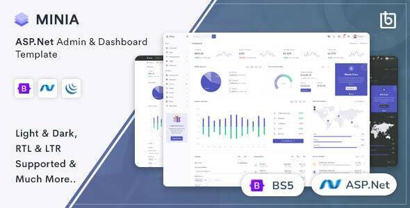 Minia – ASP.Net Admin Dashboard Template Download