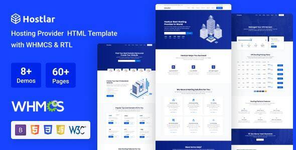 Hostlar v10.0.1 – Domain Hosting Provider HTML Template with WHMCS and RTL Download