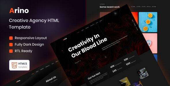 Arino Creative Agency Template Website Free Download