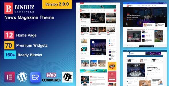 Binduz v2.0.0 – Blog Magazine Newspaper Theme Download