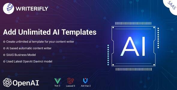 Writerifly v1.0.1 – OpenAI Writer Assistant With Dynamic Writing Templates (SAAS)