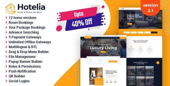 Hotelia v2.1 – Hotel Booking / Resort Booking Management Website