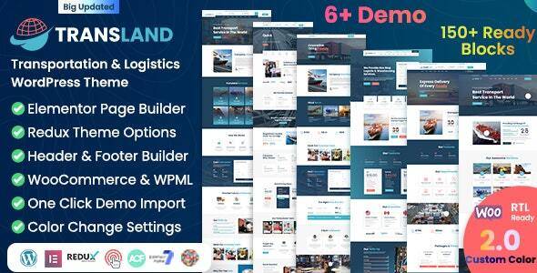 Transland Transportation Logistics WordPress Theme