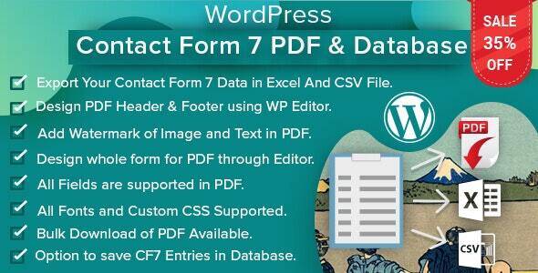 WordPress Contact Form 7 PDF, Google Sheet & Database v2.5.2