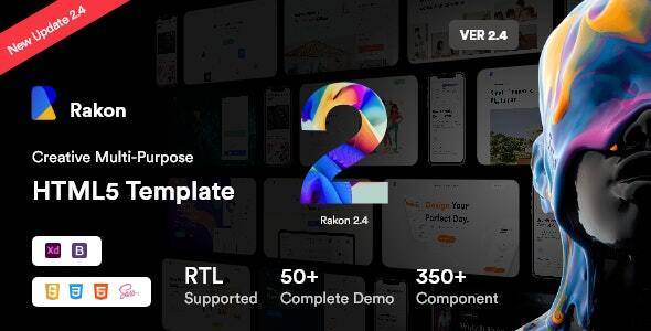 Rakon v2.4 – Creative Multipurpose Landing Page HTML5 Template