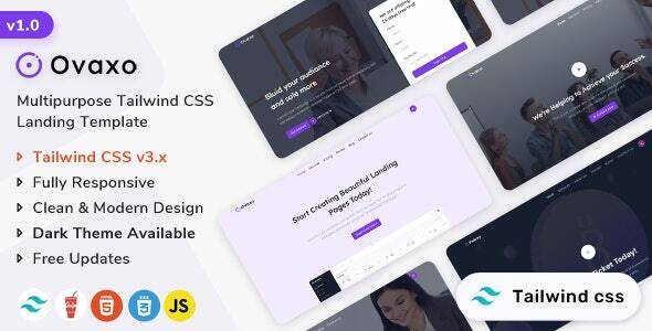 Ovaxo Tailwind CSS Multipurpose Landing Template Download