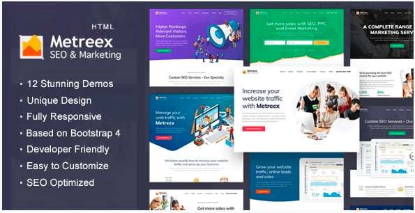 Metreex - SEO & Digital Marketing Agency Landing Page Template