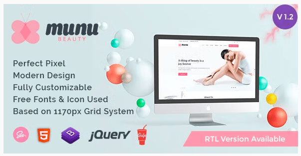 Munu v1.2 – Beauty HTML5 Template + RTL