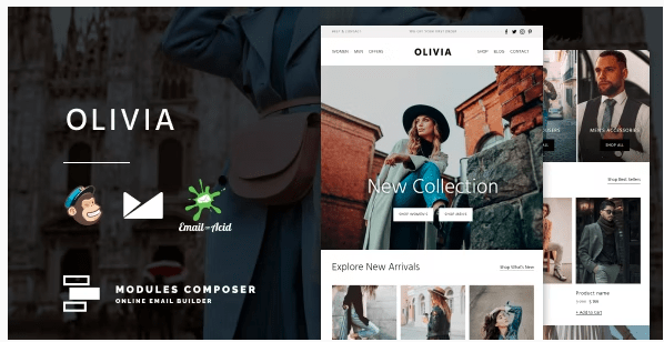 Olivia v1.0 – E-commerce Responsive Email for Fashion & Accessories with Online Builder