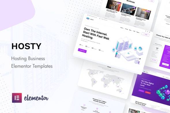 Hosty – Hosting Services Elementor Template Kit Download