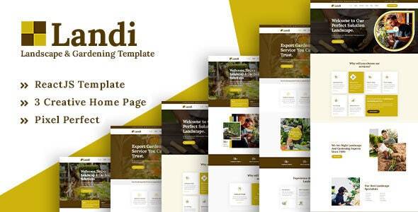 Landi – Landscape Gardening ReactJS Template Download