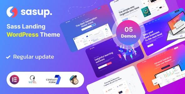 Sasup v1.0.0 – Sass Landing WordPress Theme Download