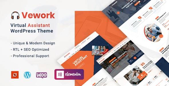 Vework v1.0.3 – Virtual Assistant WordPress Theme Download (Updated)