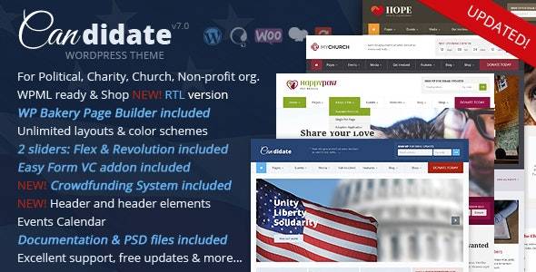 Candidate v6.7 Political / Non-Profit WordPress Theme Download