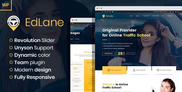 EdLane – v1.0.0 Driving School WordPress theme Download