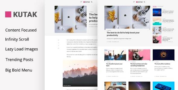 Kutak – v2.2 Minimal Blog WordPress Theme Download