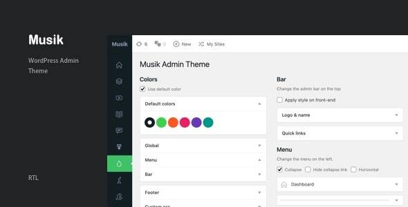 Musik v.3.2 – Admin WordPress Theme Download