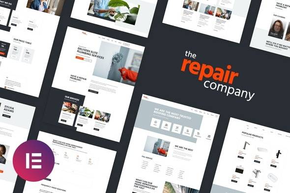 Renovirta – Plumbing & Repair Elementor Template Kit Download