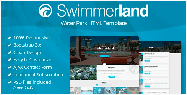 Swimmerland v1.0 – Water Park HTML Template