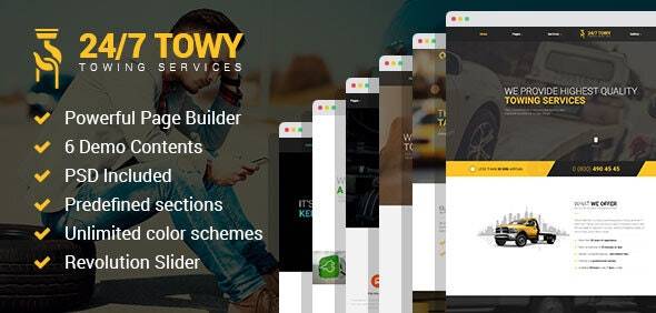 Towy v.1.5 – Emergency Auto Towing and Roadside Assistance WordPress theme Download