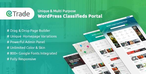 Trade Modern Classified Ads WordPress Theme Download