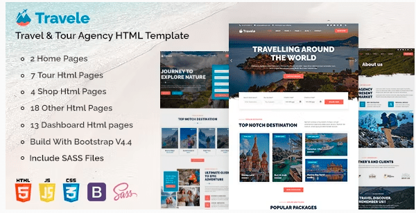 Travele v1.0 – Travel & Tour Agency HTML Template