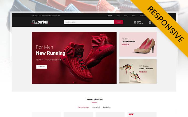 Zorion – Online Shoes Store WordPress Theme Download