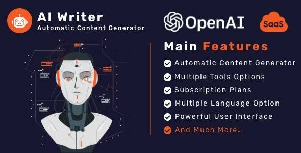 AI Writer SaaS – v1.0 Powerful Automatic Content Generator Tools & Writing Assistant Download [Updated]