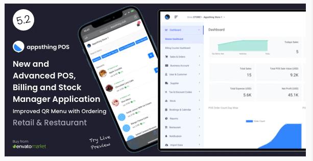 Appsthing POS v6.0 Multi Store Retail & Restaurant Point of Sale, Billing & Stock Manager Application Download [Updated]