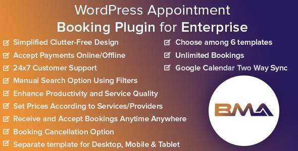 BMA v1.7.7 – WordPress Appointment Booking Plugin for Enterprise (Updated)