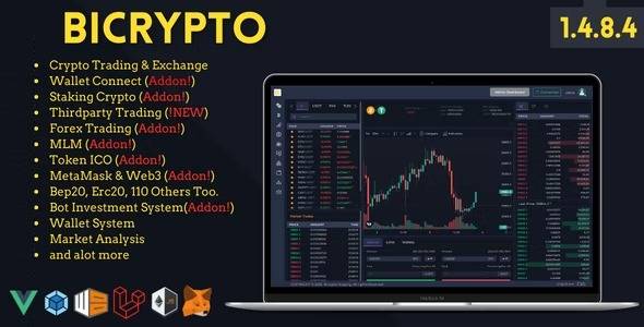 Bicrypto v1.6.2 Crypto Trading Platform, Exchanges, KYC, Charting Library, Wallets, Binary Trading, News Download