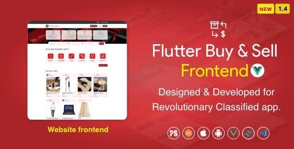 Flutter BuySell Frontend with Vue.js and PHP Backend (Olx, Mercari, Carousell, Classified ) Full App v1.4 Download