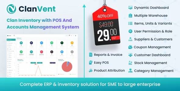 ClanVent v3.3 Inventory with POS and Accounts Management System Download [Updated]