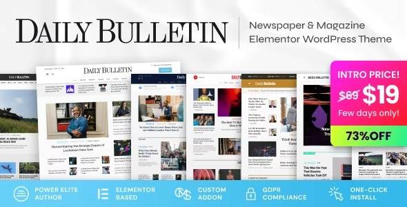 Daily Bulletin Magazine Newspaper WordPress Theme