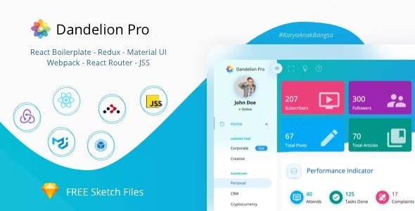 Dandelion Pro v2.5.1 – React Admin Dashboard Template Download